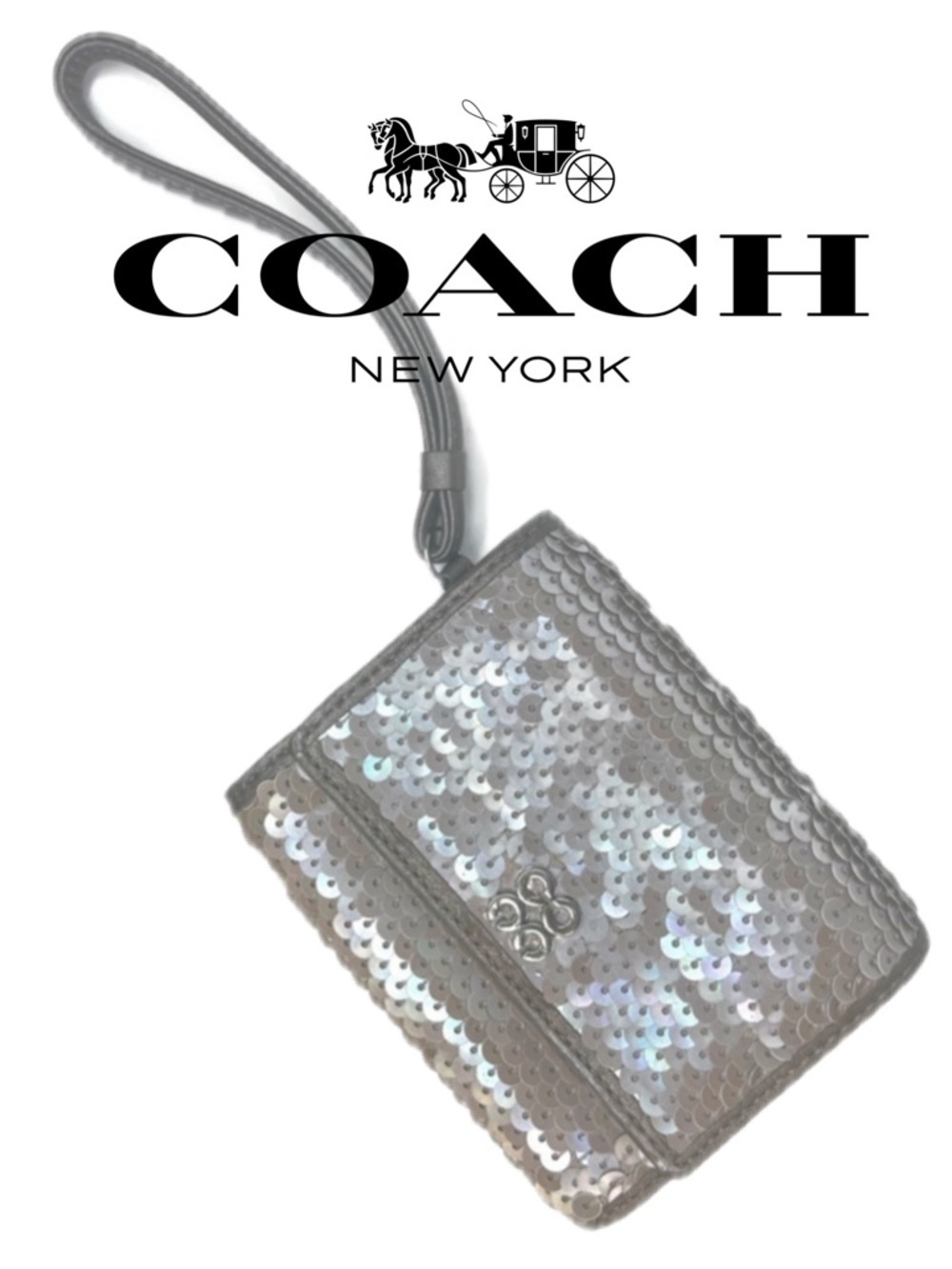 Coach Audrey Pearl Rocker Optic C Sequin Sequence Wristlet Wallet